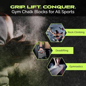 Premium Gym Chalk, Pure Magnesium Carbonate Chalk for Excellent Grip,(1 lb)